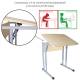 Стол-парта 1-местный, регулируемый угол, "Умник", 600х500х520-640 мм, рост 2-4, серый каркас, ЛДСП клён. Фото товара с разных ракурсов.