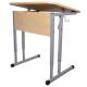 Стол-парта 1-местный, регулируемый угол, "Умник", 600х500х520-640 мм, рост 2-4, серый каркас, ЛДСП клён. Фото товара с разных ракурсов.