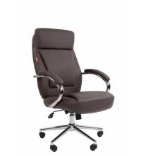 Кресло руководителя Chairman 794 Россия хром экокожа коричневая