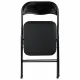 Стул складной для дома и офиса  "Golf CF-007", черный каркас, кожзам черный. Фото товара с разных ракурсов.